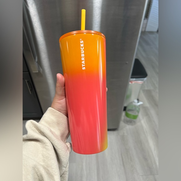Starbucks Orange and Yellow Tumbler - Picture 1 of 2